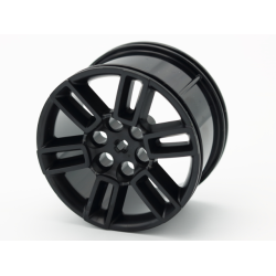 Wheel 56mm D. x 34mm Technic Racing Medium, 6 Pin Holes, Axle Hole, Open Spokes - Black Wheel 56mm D. x 34mm Technic Racing Medium, 6 Pin Holes, Axle Hole, Open Spokes - Black