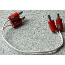 Electric, Wire 4.5V with four Red 1-prong connectors Hollow Pin, 15 Studs Long