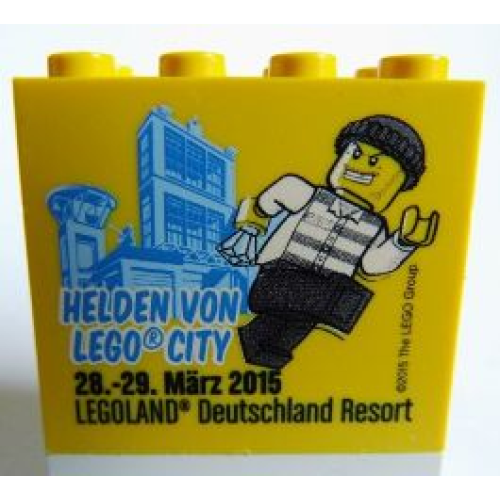 Деталь LEGO 30144pb161 Brick 2 x 4 x 3 with Helden von Lego City 28.-29. März 2015 Legoland Deutschland Resort Pattern