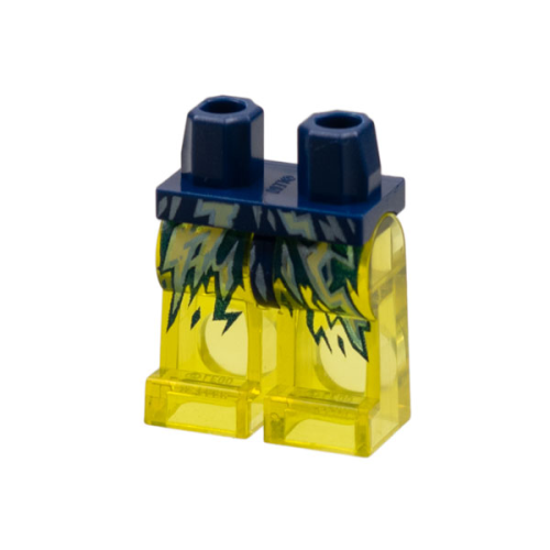 Деталь LEGO 970c19pb01 Hips and Trans-Yellow Legs with Dark Blue, Bright Light Yellow and Metallic Light Blue Electricity and Lightning Bolts Pattern