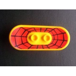 Minifigure, Utensil Skateboard Deck with Black Web on Red Background Pattern (Sticker) - Set 4853