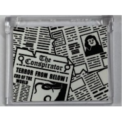 Glass for Window 1 x 4 x 3 - Opening with Newspaper 'The Conspirator' Pattern (Sticker) - Set 21310