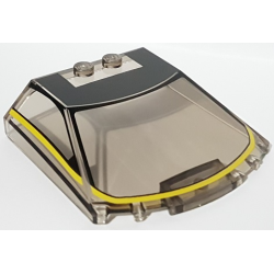Windscreen 6 x 6 x 1 1/3 Straight Sides with Black Roof with Yellow Stripe Pattern Windscreen 6 x 6 x 1 1/3 Straight Sides with Black Roof with Yellow Stripe Pattern