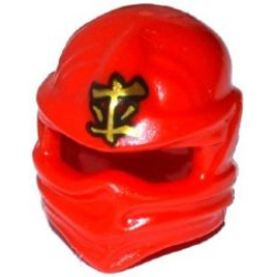 Minifigure, Headgear Ninjago Wrap Type 1 with Gold Ninjago Logogram 'Fire' Pattern
