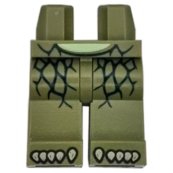 Hips and Legs with Yellowish Green Stomach, Dark Green Scales on Hips and Thighs and Tan Toes Pattern