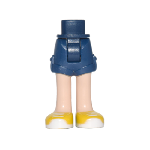 Деталь LEGO 11202c00pb09 Mini Doll Hips and Shorts Folded Hem with Light Nougat Legs and Yellow Shoes with White Soles and Laces Pattern - Thick Hinge