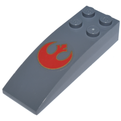 Slope, Curved 6 x 2 with Red SW Rebel Alliance Symbol Pattern (Sticker) - Set 7668