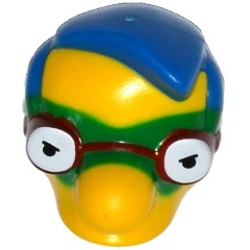 Minifigure, Head, Modified Simpsons Milhouse Van Houten with Green Mask Pattern