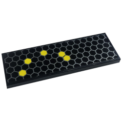 Tile 2 x 6 with Honeycomb with 5 Yellow Hexagons Pattern (Sticker) - Set 76904