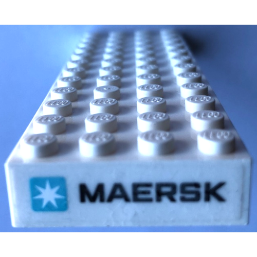 Деталь LEGO 4202pb02 Brick 4 x 12 with Maersk Logo on White Background Pattern on Both Ends (Stickers) - Set 10241