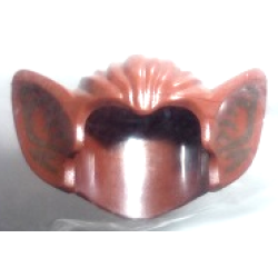Minifigure, Hair Bat Ears with Dark Brown Inner Ear Contour Lines Pattern