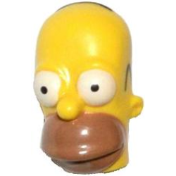 Minifigure, Head, Modified Simpsons Homer Simpson with Medium Nougat Mouth and Wide Eyes Pattern