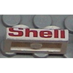Plate 1 x 2 with Red 'Shell' Pattern on Long Edge (Sticker) - Set 6634 Plate 1 x 2 with Red 'Shell' Pattern on Long Edge (Sticker) - Set 6634