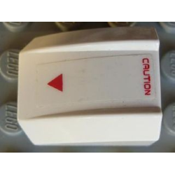 Slope, Curved 2 x 2 Lip with 'CAUTION' and Small Triangle Red on White Pattern (Sticker) - Set 7713 Slope, Curved 2 x 2 Lip with 'CAUTION' and Small Triangle Red on White Pattern (Sticker) - Set 7713