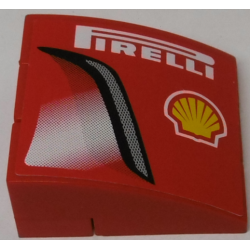 Stickered Assembly 3 x 3 x 1 with 'PIRELLI', Shell Logo and Intake Pattern Model Right Side (Sticker) - Set 8143 - 3 Slope, Curved 3 x 1, 1 Plate 1 x 3