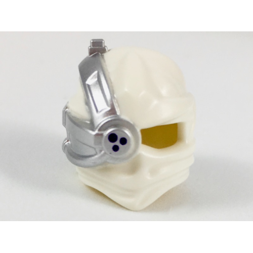 Деталь LEGO 15616pb03 Minifigure, Headgear Ninjago Wrap with Silver Cyborg Eyepiece with Dark Purple Dots Pattern