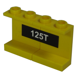 Stickered Assembly 4 x 1 x 2 with White '125T' in Black Pattern (Sticker) - Set 10170 - 2 Panel 1 x 2 x 2 Stickered Assembly 4 x 1 x 2 with White '125T' in Black Pattern (Sticker) - Set 10170 - 2 Panel 1 x 2 x 2