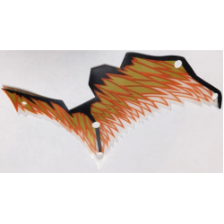 Plastic Part for Set 71718 - Dragon Wing Right with Black Limb and Copper, Gold, and White Membranes Pattern