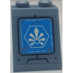 Slope 65 2 x 2 x 2 with Bottom Tube with White Chima Logo in Hexagon Pattern Model Right Side (Sticker) - Set 70131 Slope 65 2 x 2 x 2 with Bottom Tube with White Chima Logo in Hexagon Pattern Model Right Side (Sticker) - Set 70131