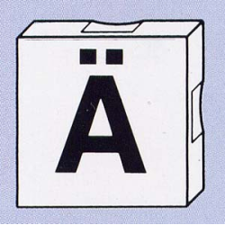 Duplo, Tile 2 x 2 with Black Capital Letter A with Diaeresis (Ä) Pattern