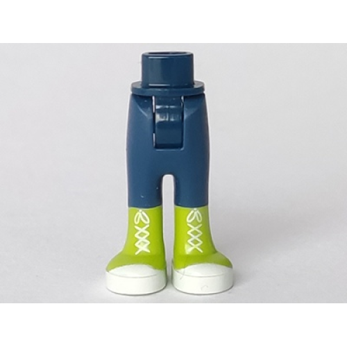 Деталь LEGO 92253c00pb19 Mini Doll Hips and Trousers with Back Pockets with Lime Boots with White Laces, Soles, and Toe Caps Pattern - Thick Hinge