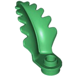 Plant Plate, Round 1 x 1 with Curved, Upright Leaf - Green