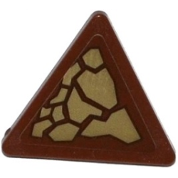 Road Sign 2 x 2 Triangle with Clip with Dark Tan Scales Pattern Model Right Side (Sticker) - Set 70599 Road Sign 2 x 2 Triangle with Clip with Dark Tan Scales Pattern Model Right Side (Sticker) - Set 70599