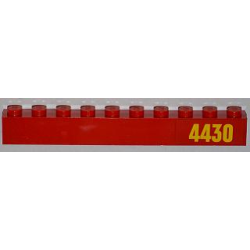 Brick 1 x 10 with Yellow '4430' Pattern Right (Sticker) - Set 4430