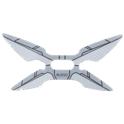 Plastic Part for Set 76269 - Wings with Silver Panels and Hexagons and Dark Bluish Gray Lines Pattern