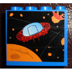 Stickered Assembly 4 x 2 x 3 with UFO and Planets Pattern (Sticker) - Sets 4560 / 4561 - 3 Brick 2 x 4 Stickered Assembly 4 x 2 x 3 with UFO and Planets Pattern (Sticker) - Sets 4560 / 4561 - 3 Brick 2 x 4