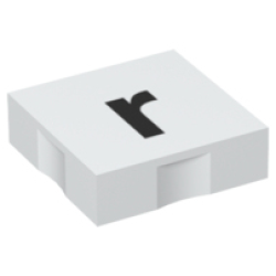 Duplo, Tile 2 x 2 with Black Lowercase Letter r Pattern Duplo, Tile 2 x 2 with Black Lowercase Letter r Pattern