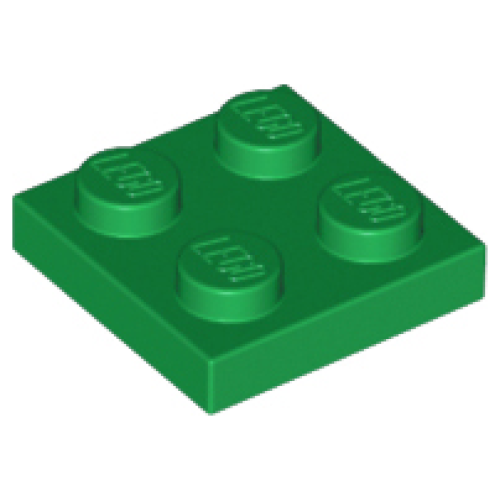 Деталь LEGO 3022 Plate 2 x 2 - Green