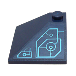 Slope 33 3 x 3 Double Convex with Medium Azure Schematic Circles and Lines Pattern Model Left Side (Sticker) - Set 71200 Slope 33 3 x 3 Double Convex with Medium Azure Schematic Circles and Lines Pattern Model Left Side (Sticker) - Set 71200