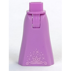 Mini Doll Hips and Skirt Full Length with Swirling Floral Design and Stardust Pattern - Thick Hinge