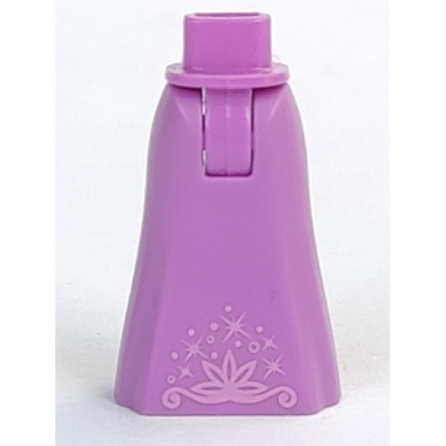 Деталь LEGO 15875c00pb003 Mini Doll Hips and Skirt Full Length with Swirling Floral Design and Stardust Pattern - Thick Hinge