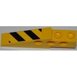 Technic Slope 6 x 1 x 1 2/3 with Black and Yellow Danger Stripes Pattern Model Right Side (Sticker) - Set 7746 Technic Slope 6 x 1 x 1 2/3 with Black and Yellow Danger Stripes Pattern Model Right Side (Sticker) - Set 7746