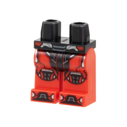 Hips and Red Legs with Black Armor, Knee Pads, and Toes, Silver and White Trim Pattern Hips and Red Legs with Black Armor, Knee Pads, and Toes, Silver and White Trim Pattern