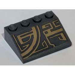 Slope 33 3 x 4 with Dark Tan Quarter Circle Tribal Pattern Model Left Side (Sticker) - Set 75186 Slope 33 3 x 4 with Dark Tan Quarter Circle Tribal Pattern Model Left Side (Sticker) - Set 75186