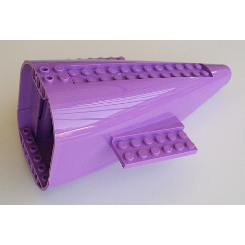 Деталь LEGO 54701c05 Aircraft Fuselage Aft Section Curved with Fixed Medium Lavender Base and Medium Lavender Hard Rubber Tip