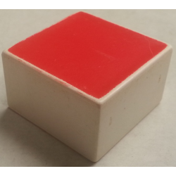 Duplo, Tile 2 x 2 x 1 with Flat Sides with Shape Red Square Pattern Duplo, Tile 2 x 2 x 1 with Flat Sides with Shape Red Square Pattern
