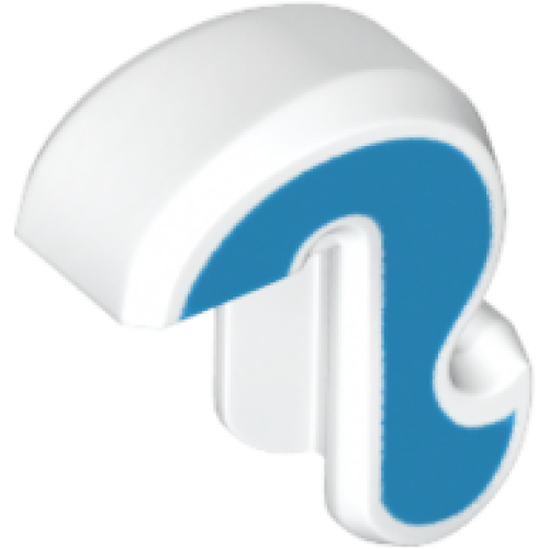 Деталь LEGO 15429pb05 Cat Tail with Dark Azure Sides Pattern