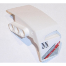 Technic, Panel Car Mudguard Left with Light Bluish Gray and Red Stripes, Black Grille Pattern (Sticker) - Set 31313 Technic, Panel Car Mudguard Left with Light Bluish Gray and Red Stripes, Black Grille Pattern (Sticker) - Set 31313