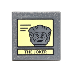 Road Sign 2 x 2 Square with Clip with Black Lines, 'THE JOKER', and Portrait on Bright Light Yellow Background Pattern (Sticker) - Set 10937
