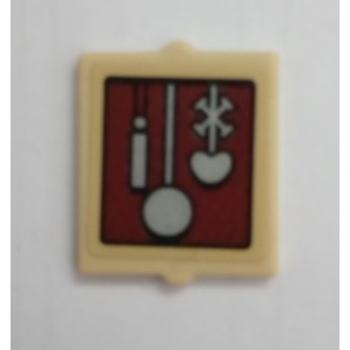 Деталь LEGO 60601pb029 Glass for Window 1 x 2 x 2 Flat Front with Clock Weights Pattern (Sticker) - Set 75980