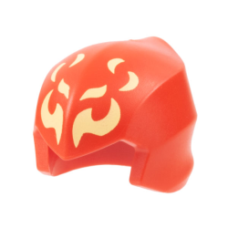 Minifigure, Headgear Ninjago Wrap / Hood Smooth with Bright Light Yellow Flames Pattern