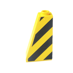 Slope 75 2 x 1 x 3 with Black and Yellow Danger Stripes Pattern Model Left Side (Sticker) - Sets 8431 / 8438 / 8460 Slope 75 2 x 1 x 3 with Black and Yellow Danger Stripes Pattern Model Left Side (Sticker) - Sets 8431 / 8438 / 8460
