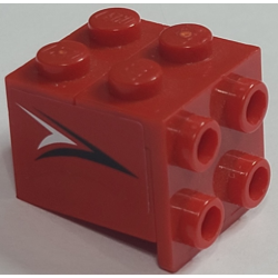 Stickered Assembly 2 x 2 x 1 2/3 with Black and White Arrow Pattern on Both Sides (Stickers) - Set 8664 - 1 Brick 2 x 2, 1 Plate 1 x 2, 1 Bracket 1 x 2 - 2 x 2