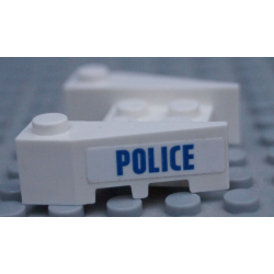Wedge 3 1/2 x 4 with Stud Notches with Blue 'POLICE' Pattern on Both Sides (Stickers) - Set 60131