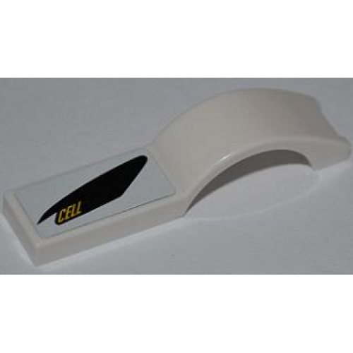 Деталь LEGO 50947pb022R Vehicle, Mudguard 1 x 4 1/2 with 'CELLFISH' Pattern Model Right Side (Sticker) - Set 8149