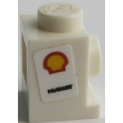 Brick, Modified 1 x 1 with Headlight with Shell Logo Pattern on Both Sides (Stickers) - Set 75879 Brick, Modified 1 x 1 with Headlight with Shell Logo Pattern on Both Sides (Stickers) - Set 75879